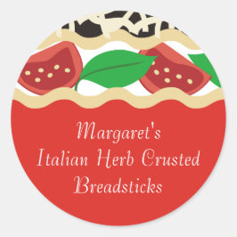 Adesivo Etiqueta-presente de tomate basil lasagna comida i