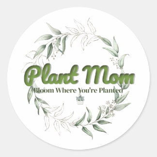 Adesivo Etiqueta-redonda da Plant Mãe - Etiqueta-presente