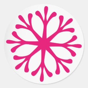Adesivo Etiquetas/Adesivos de Férias de Floco de Neve Rosa