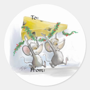 Adesivo Etiquetas/adesivos de presentes de ratos felizes e