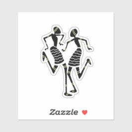 Adesivo Étnica, Arte Africana, dança incrível no carnaval