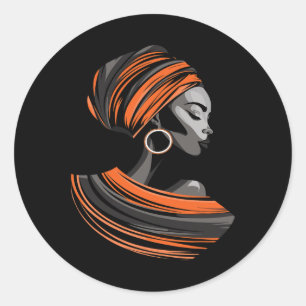 Adesivo Étnica Kente Cloth Head Enrola Bela Mulher African