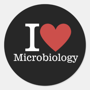 Adesivo Eu ❤️ a microbiologia para estudantes/Faculdade