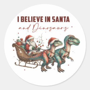 Adesivo Eu acredito em Papais noeis e dinossauros