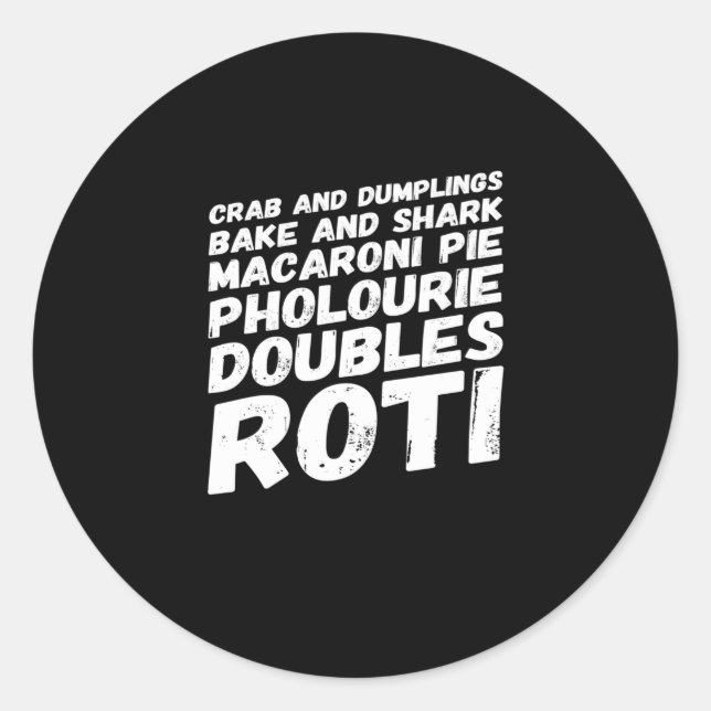 Adesivo Eu adoro a camiseta Comida de Trinidad e Tobago (Frente)