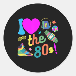 Adesivo Eu adoro a fantasia de anos 80 de Retro Festa Engr