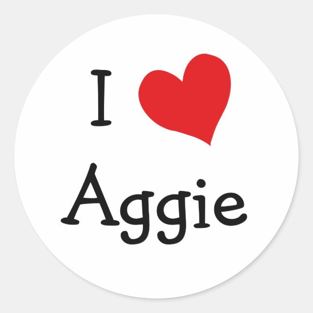 Adesivo Eu Adoro Aggie (Frente)