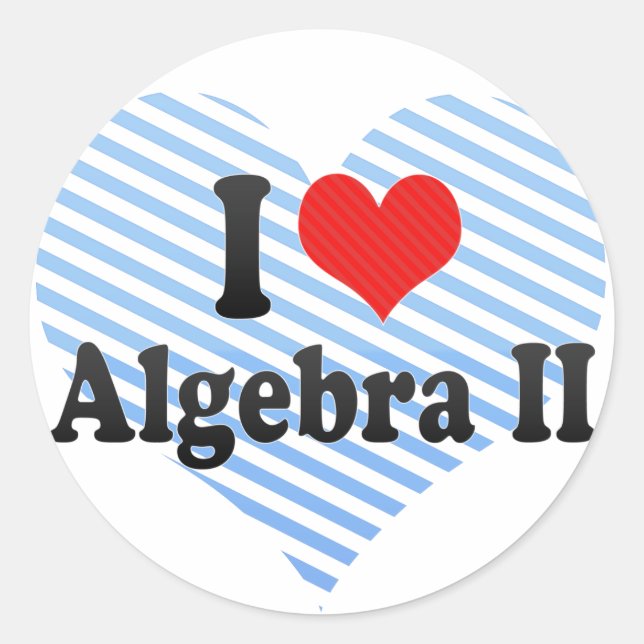 Adesivo Eu adoro álgebra II (Frente)