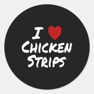 Adesivo Eu Adoro (amo) Tiras de Frango Comida Favorita Ded
