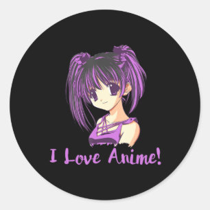 Adesivo Eu Adoro Anime! Anime Girl otaku Manga