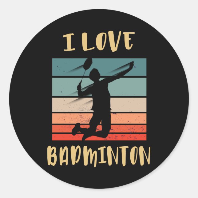 Adesivo Eu Adoro Badminton Jump Smash (Frente)
