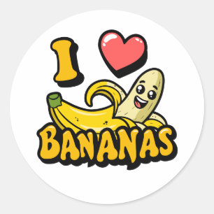 Adesivo Eu Adoro Bananas