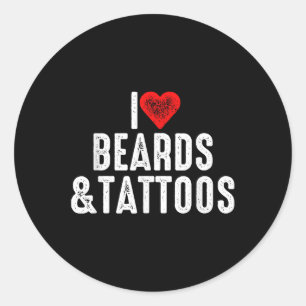 Adesivo Eu Adoro Barbas E Tatuagens
