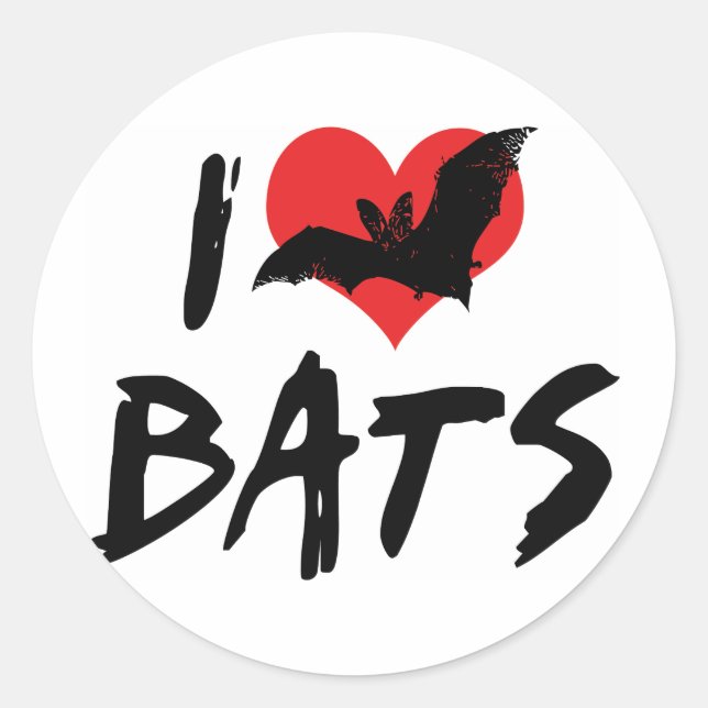 Adesivo Eu Adoro Bats do Coração (Frente)