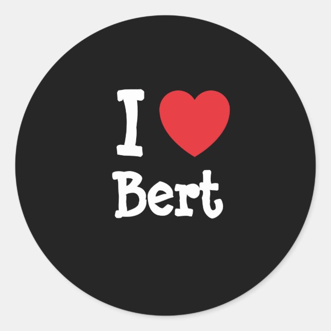 Adesivo Eu adoro Bert coração personalizado (Frente)