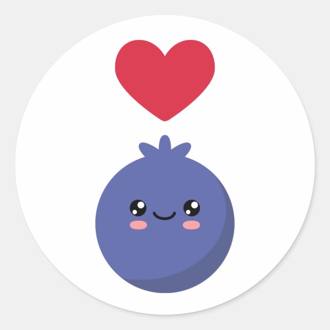 Adesivo Eu adoro Blueberry (Frente)