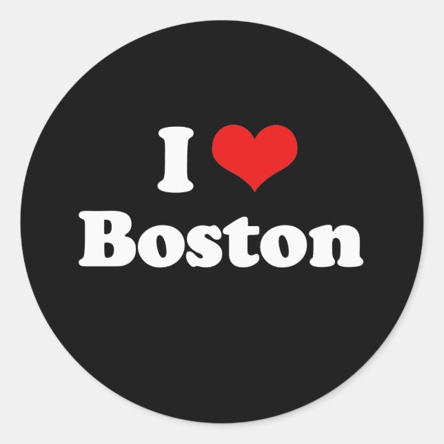 Adesivo Eu Adoro Boston Tshirt Branca (Frente)