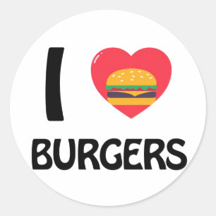 Adesivo Eu adoro Burgers