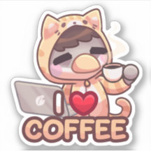 Eu adoro café - Sticker