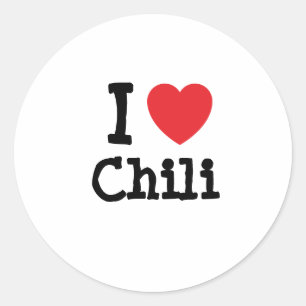 Adesivo Eu adoro Camiseta Chili Heart