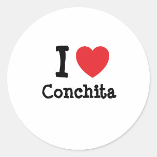 Adesivo Eu adoro Camiseta do coração Conchita