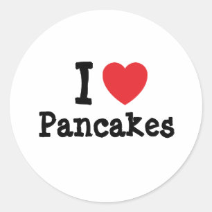 Adesivo Eu adoro Camiseta do coração de Pancakes