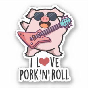 Adesivo Eu Adoro Carne De Porco E Pó De Música Cortante