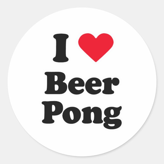 Adesivo Eu adoro cerveja pong (Frente)
