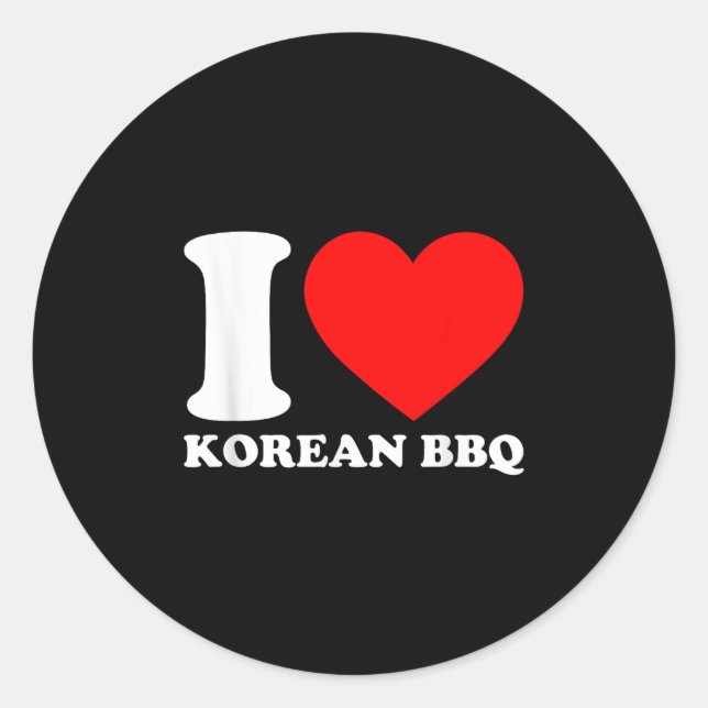 Adesivo Eu adoro Churrasco coreano (Frente)
