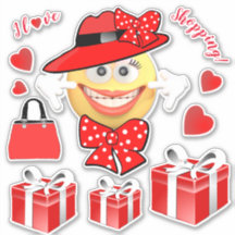 Eu Adoro Comprar a moda sorridente Emoji