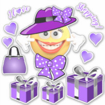 Eu Adoro Comprar a moda sorridente Emoji Sticker