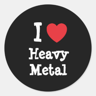 Adesivo Eu adoro coração de Heavy Metal personalizado