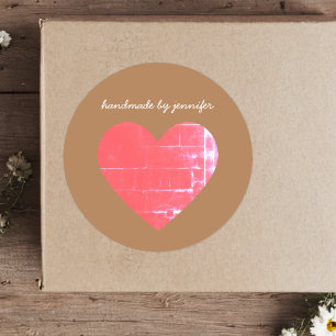 Adesivo Eu adoro Coração Vermelha Feita à Mão por Nome