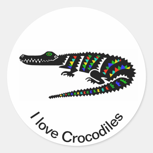 Adesivo Eu adoro CROCODILES - Réptil - Vida Selvagem - EUA (Frente)