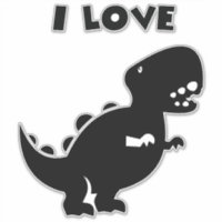 Eu adoro dinossauros tiranossauros rex Arte Silhou