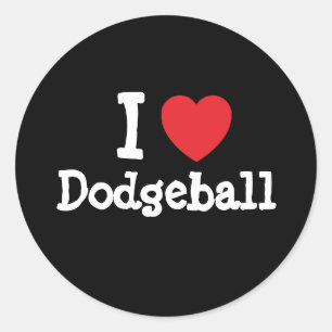 Adesivo Eu adoro Dodgeball coração personalizado