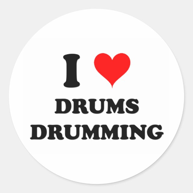 Adesivo Eu Adoro Drumming (Frente)