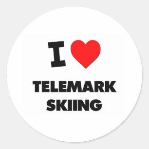 Adesivo Eu adoro esqui de telemark