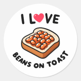 Adesivo Eu adoro feijões na torrada