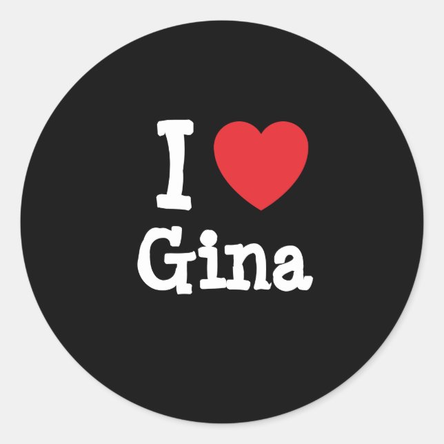 Adesivo Eu adoro Gina Heart-Shirt (Frente)