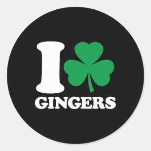 Adesivo Eu adoro Gingers - I Heart Gingers - Dia de São Pa