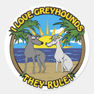 ADESIVO EU ADORO GREYHOUNDS QUE ELES REGEM