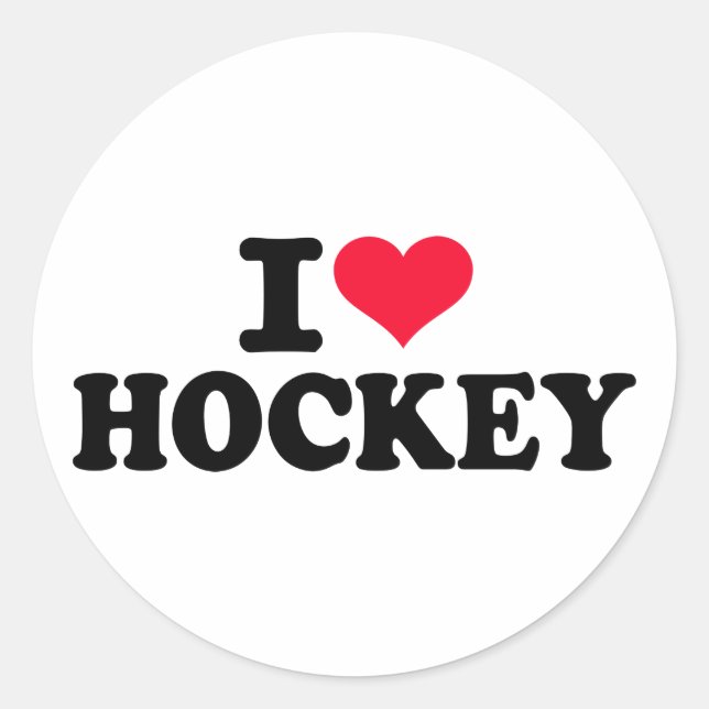 Adesivo Eu adoro Hockey (Frente)