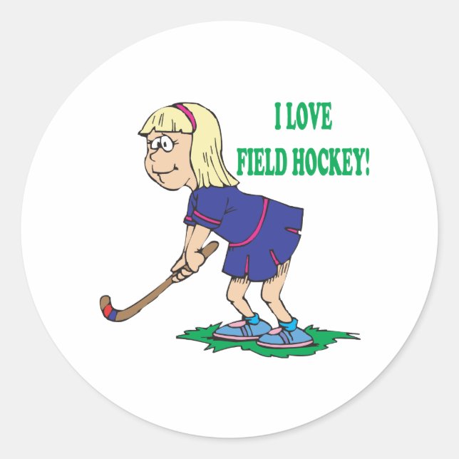 Adesivo Eu adoro Hockey de Campo (Frente)