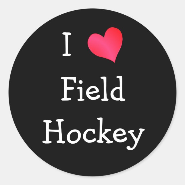 Adesivo Eu adoro Hockey de Campo (Frente)