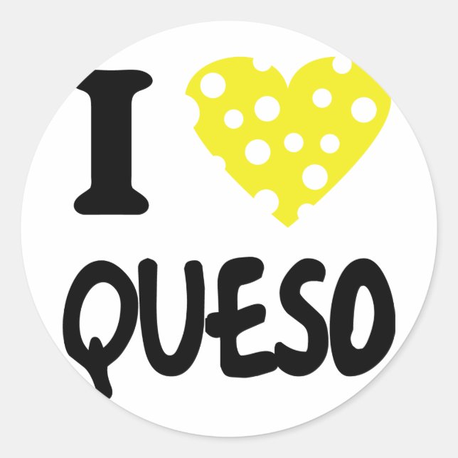 Adesivo Eu adoro ícone de queso (Frente)