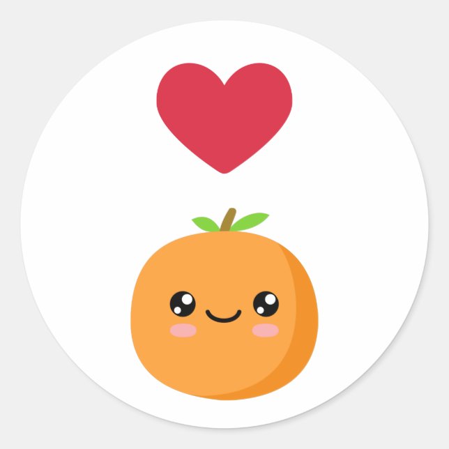 Adesivo Eu adoro Laranjas (Frente)