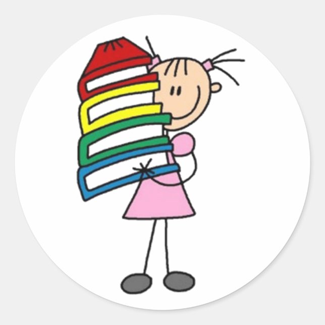 Adesivo Eu Adoro Ler Figura De Pau (Frente)