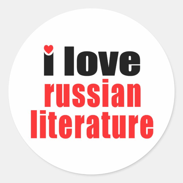 Adesivo Eu adoro literatura russa (Frente)