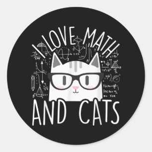 Adesivo Eu Adoro Matemática E Gatos Gatinhos Bonitos